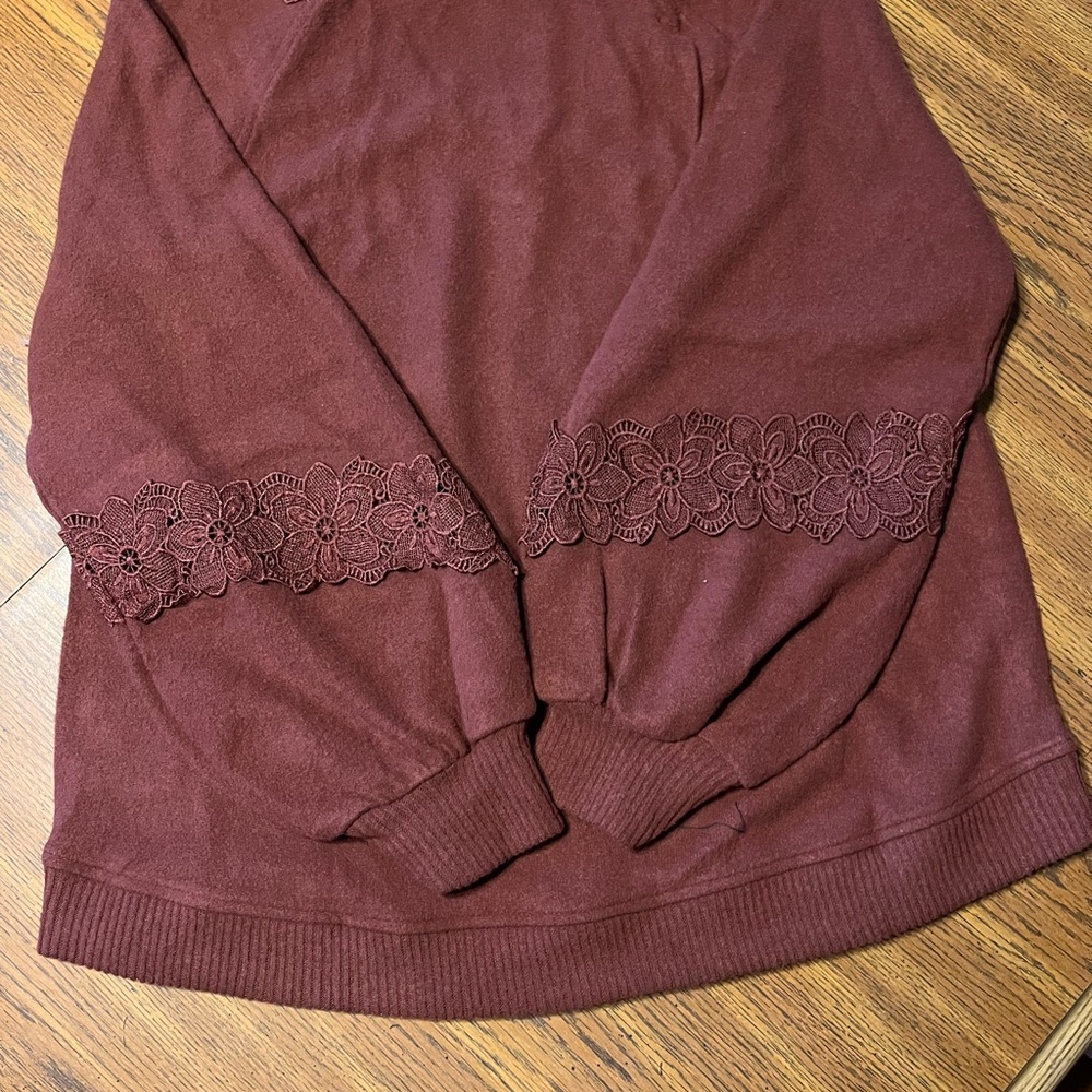 Wit & Wisdom Crochet Inset Blouson Sleeve Pullover - Picture 6 of 6